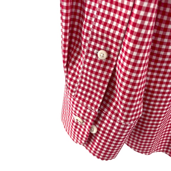 Lauren Ralph Lauren Green Label 100% Cotton Red Gingham Button Down 16 1/2 34-35 - Picture 11 of 13